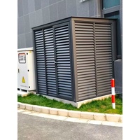 Armoire à persiennes en aluminium gris foncé intégré, volet de ventilation décoratif, couvercle métallique pour équipement de climatisation domestique