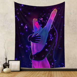 Fond bleu <span class=keywords><strong>Sexy</strong></span> fille tapisserie murale décoration hommes baiser bébé femmes Couple chambre tenture murale chambre toile de fond décor à la maison - Product Image 1