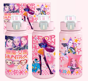 Nueva Taza Infantil Aislada de Acero Inoxidable 316 con Doble Boca y Pajita, Diseño de Dibujos Animados, Portátil, del Equipo Cazafantasmas de K-POP - Product Image 2