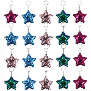 Sequin Keychain Cute Five-pointed <b>Star</b> Keychain Glitter Sequins <b>Key</b> Chain Gifts for Women Car Bag Pendant Accessories <b>Key</b> Ring - Product Image 1