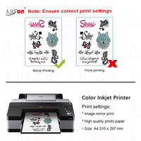 Kertas Transfer Kosong untuk Tato Temporer, Putih, Modis, untuk Pencetakan Inkjet, untuk Mencetak Tato Temporer Kustom DIY di Tubuh & Wajah