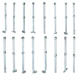 Hot Dipped Galvanized Handrail Ball Joint Type Stanchion Post Railing for Building Steel Structures