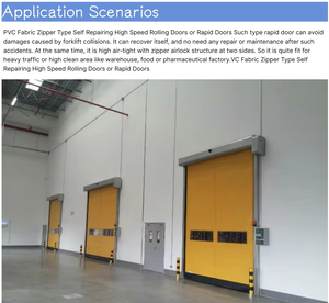 <span class=keywords><strong>Porte</strong></span> rapide en PVC à fermeture éclair, excellente étanchéité, activation par radar et servomoteur, pour atelier pharmaceutique - Product Image 4