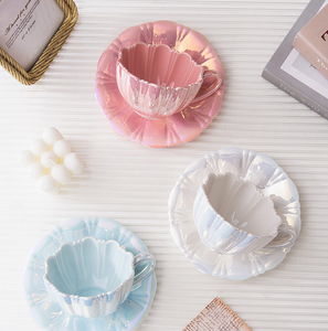 Factory Hot Sales Eco-Friendly 240ml Porcelain Cup Ceramic Coffee Cups and Saucers <b>Set</b> for Office Business Gift Afternoon <b>Tea</b> - Product Image 2