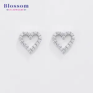 Blossom CS bijoux approvisionnement d'usine Fine 925 boucles d'oreilles en argent collier 2 pièces Zircon ensemble de bijoux bijoux simples pour les femmes