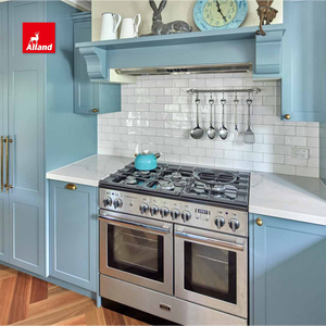 Mobile da Cucina in Stile Hampton Nordico Classico di Design dalla Cina, con Ante Shaker Chic e Accoglienti Blu Ghiaccio e Frigorifero per Vini - Product Image 6