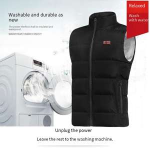 Gilet chauffant à neuf zones à double contrôle générant de la chaleur Polyester thermoconducteur Tissu Usb Connecteur universel Détection d'aiguille - Product Image 4