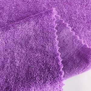 Hot bán sợi nhỏ khăn vải 240gsm 100% <span class=keywords><strong>polyester</strong></span> Terry khăn vải bán buôn cho hàng may mặc và áo choàng tắm - Product Image 4