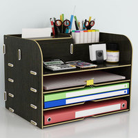 Organizador de Escritorio para Suministros de Oficina, Estante para Documentos, Libros y Papel A4, Estante de Almacenamiento, Cartón para Lápices