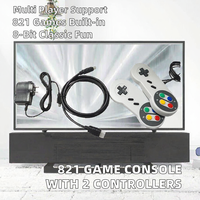 Console de jeu rétro portable SN-821, lecteur de jeux HD pour TV avec 2 manettes, 821 jeux intégrés, système multijoueur filaire