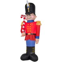 Modèle de casse-noisette tambouriniste gonflable classique de Noël, grande mascotte gonflable pour l'aménagement de scènes photographiques extérieures de jardin et de vacances
