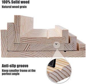 Galleggiante Scaffali Naturale <span class=keywords><strong>Parete</strong></span> di Legno Montato Set di tre In Legno di Grandi Dimensioni Immagine Sporgenza Scaffale per La Decorazione Domestica - Product Image 5