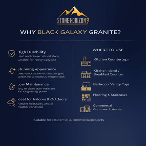 Losas de Granito Negro Galaxy de 2 cm Pulido |   Granito Negro Indio para Encimeras de Cocina y Pisos |   Calidad de Exportación - Product Image 6
