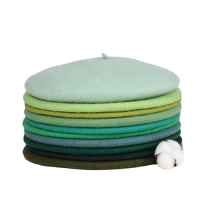 Boina de Lana Francesa Personalizada OEM ODM de Moda, Venta al por Mayor, Boina de Invierno de Color Sólido Personalizada, Gorra de Boina para Mujer - Product Image 1