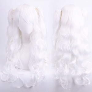 Perruque Lolita synthétique ondulée de 66 cm pour fête d'Halloween, double queue de cheval, cosplay, sans colle, résistante à la chaleur, avec filet à boutons – Vente en gros - Product Image 5