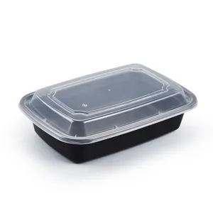 LR32 Récipient de préparation de repas en plastique sans bpa micro-ondable boîte à lunch jetable réutilisable à 3 compartiments pour aliments à emporter