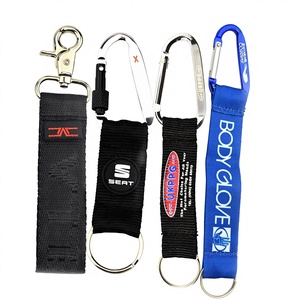 Custom Lobster Carabiner Keychain Stainless Steel Safety Short Lanyard with Polyester Clip Snap Hook Metal Easy Use Durability