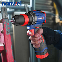 NANWEI, superventas, duradero, 16V, batería de litio sin escobillas, taladro eléctrico de varios cabezales de velocidad Variable con cabezal de conversión