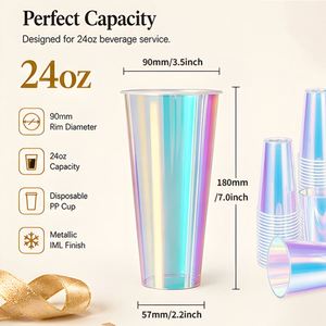 Vaso Personalizado para Granizados de 24oz con Tapa, Botella para Jugos Reforzada, Contenedor para Postres y Helados, Elegante Vaso Desechable de Plástico - Product Image 4