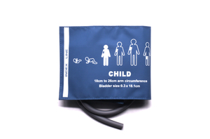 Pädiatrische Blaue Blutdruckmanschette Einzelrohr-NIBP-Manschette 18-26cm Caremed N1C-PS2 PU Ozon-Desinfektion - Product Image 4