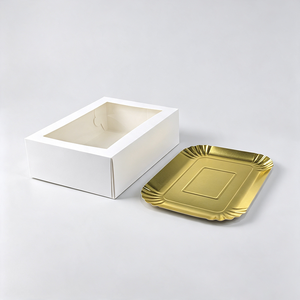 Rigid White Rectangle Box With Gold <b>Foil</b> Liner High-End Gift Packaging Cake Boxes - Product Image 5