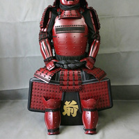Casque de samouraï japonais style Oni en corne de bœuf, armure Akazonae de la période Sengoku, en métal, pour enfants, décoration sur pied pour films et télévision