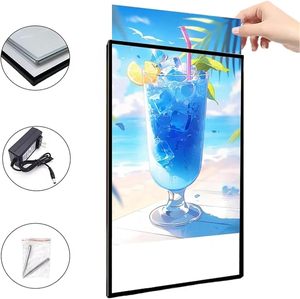 Marco Ultra Delgado Iluminado para Carteles, Pantalla de Menú, Caja de Luz LED de Vidrio Templado para Montaje en Pared, Soporte para Letreros de Tienda - Product Image 3