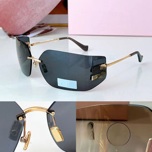 Nouvelles lunettes de soleil pour femmes, style luxe léger haut de gamme, à monture incurvée sans cadre et bords chanfreinés, lunettes de soleil tendance transfrontalières - Product Image 1