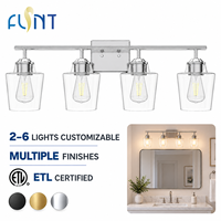 Appliques murales modernes personnalisées multi-lumières pour salle de bain, abat-jour en verre, base E26, pour éclairage de couloir et porche, certifiées ETL, directement de l'usine