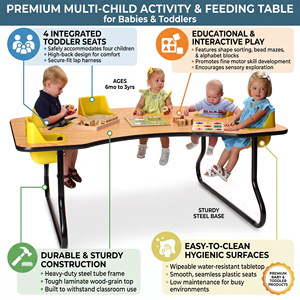 Seggiolone in Legno per Bambini, Sedia per Pasti Sicura e Resistente, Ideale per Asilo Nido, Scuola Materna, Casa e Cucina - Product Image 2