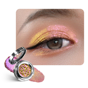 Fard à paupières pressé multichrome métallique radiant longue tenue haute pigmentation végétalien hexagonal de haute qualité avec logo personnalisé - Product Image 1