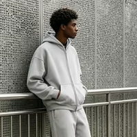 Hoodie personnalisé pour homme, effet délavé, brodé, en molleton bouclette 500 GSM, écologique, respirant et anti-boulochage