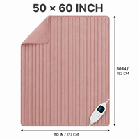 Plaid électrique 50*60 pouces, double face, en flanelle polaire, 110V, chauffage rapide, protection contre la surchauffe, lavable en machine