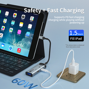 Nouvelle conception 8 broches vers <span class=keywords><strong>USB</strong></span> 3.0 ou <span class=keywords><strong>adaptateur</strong></span> OTG haute vitesse de type c avec <span class=keywords><strong>adaptateur</strong></span> de <span class=keywords><strong>prise</strong></span> pour écouteurs de type c tout en prenant en charge la charge rapide - Product Image 4