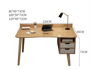 Bureau en bois minimaliste, fonctionnel, élégant, peu encombrant, disponible en plusieurs tailles, avec rangement sous tiroir, idéal pour les bureaux à domicile et les salles d'étude - Product Image 6