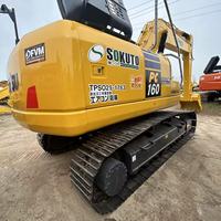Excavadora Usada Komatsu PC160 de 16 Toneladas, Original de Japón, con Motor Yanmar de 82.4kW, Bomba de Cucharón de 0.65m, Eficiente en Consumo de Combustible, para Trabajos de Demolición