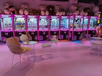 Machines de jeu de grue personnalisables avec choix de couleurs, effets lumineux LED et designs thématiques pour les zones de divertissement familial
