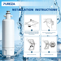 Filtre à eau pour réfrigérateur PUREZA Z008 certifié NSF, charbon actif, écologique, durée de vie du filtre de 6 mois, réduit les impuretés