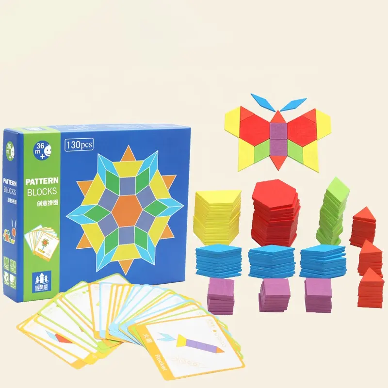 DIY Puzzle Game Tangram Puzzle Colorful Wooden Kids Toys Child Kindergarten Home Education Intellectual Development Creative