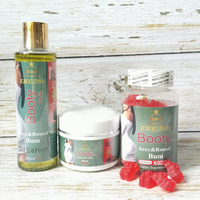 Marque privée Agrandir les fesses La maca noire améliore le jeu de courbes de butin dodu Lift Hip Crème à l'huile de maca Ingrédient naturel Ensemble de capsules