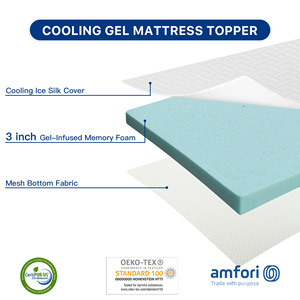 Breathable Durable Cooling <b>Memory</b> <b>Foam</b> Mattress Topper 3 Inch Thick with Adjustable Straps Modern Design for Home Use - Product Image 4