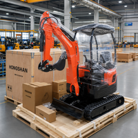 Pengiriman Gratis Excavator Mini Kompak 1.5 Ton 2 Ton 3.5 Ton EPA CE Motor Diesel untuk Ruang Sempit, Alat Berat Konstruksi, Harga Terjangkau
