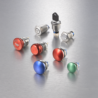 Interrupteur à bouton-poussoir lumineux 12 mm 16 mm |   Interrupteur momentané en métal éclairé par LED, étanche IP67, pour borne d'arcade et machine à sous