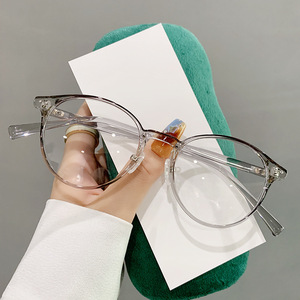 Nuevas gafas anti luz azul para mujer, montura ovalada TR90, lentes planas, protección ocular, montura completa, lentes de PC, color tortuga - Product Image 3