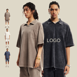 Camiseta de Hombre de 220 Gramos, Manga Corta, Cuello Redondo, Tejido Liso, 100% Algodón, Talla Grande, Estilo Vintage, Lavado Ácido, Impresión Serigráfica - Product Image 5