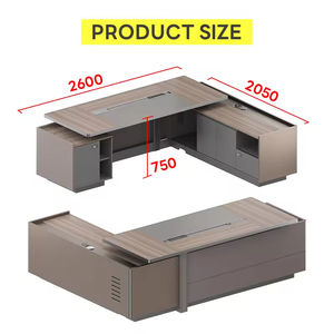 مكتب كمبيوتر بالجملة مع أدراج، طاولة مدير حديثة لمجموعة أثاث المكاتب، مكتب مدير تنفيذي فاخر على شكل حرف L - Product Image 4