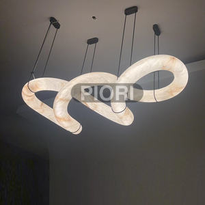 Cao cấp Tây Ban Nha Alabaster vòng mặt dây đèn biệt thự phòng khách phòng ăn moden lớn sang trọng vô cực Alabaster đèn chùm - Product Image 1