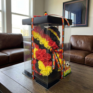 Ours en roses artificielles PE fait main, thème drapeau allemand, petit cadeau créatif, vente chaude - Product Image 6