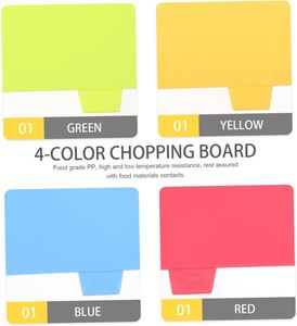 Trend 4 Piece Color-Coded Colorful Eco-Friendly PP+TPR Rectangle Kitchen Cutting Board Set Storage Stand Custom Logo <b>Kitchenware</b> - Product Image 3