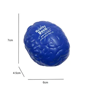 Bola de estrés en forma de cerebro Venta al por mayor Logotipo barato Impresión Órganos humanos Pu Bola de estrés en forma de cerebro